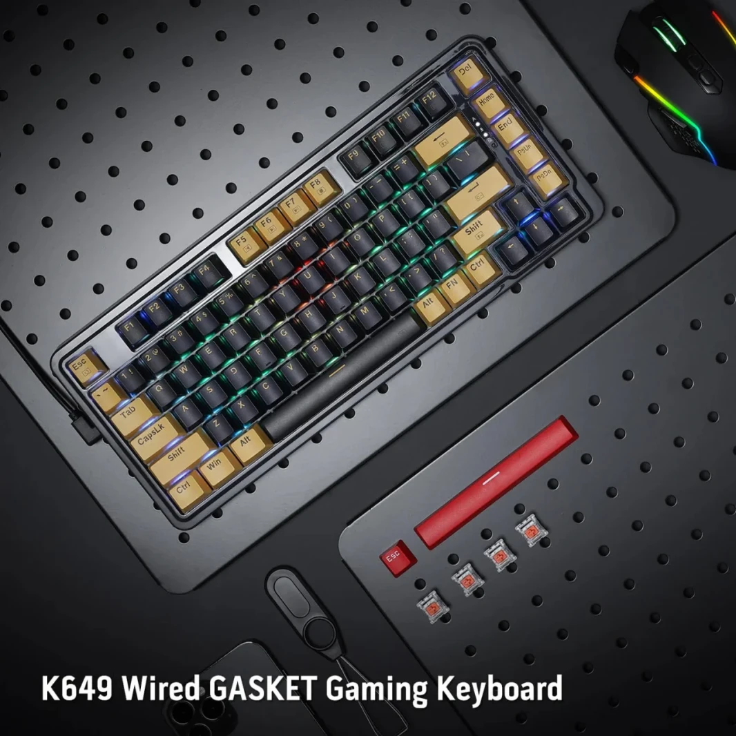 لوحة مفاتيح الألعاب الميكانيكية Redragon ELF K649 78% Wired Gasket RGB