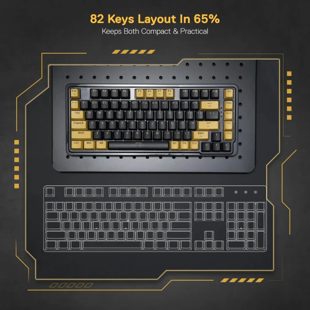 لوحة مفاتيح الألعاب الميكانيكية Redragon ELF K649 78% Wired Gasket RGB