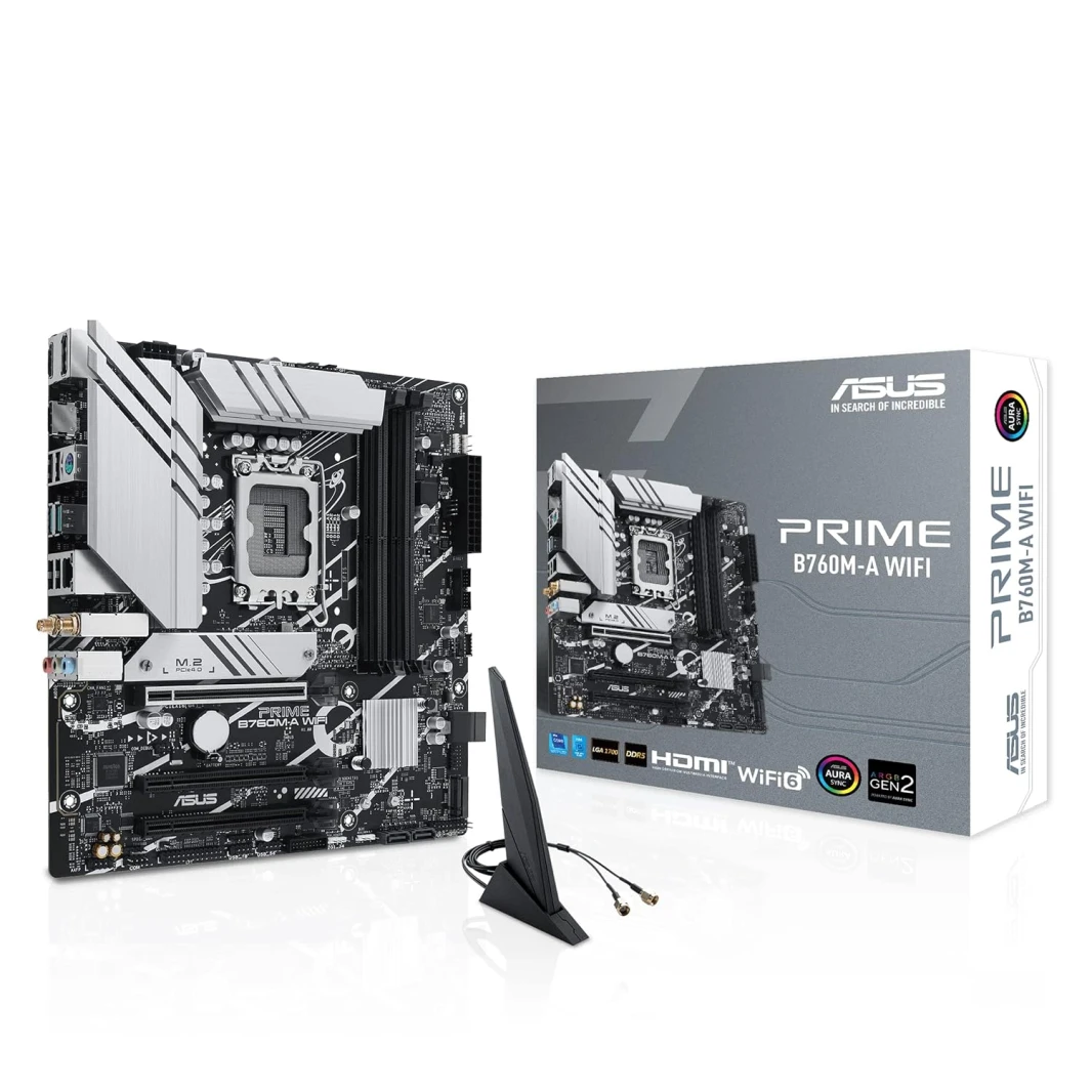 اللوحة الأم ASUS PRIME B760M-A WIFI DDR5 (الجيل الثالث عشر والثاني عشر) LGA 1700 mATX