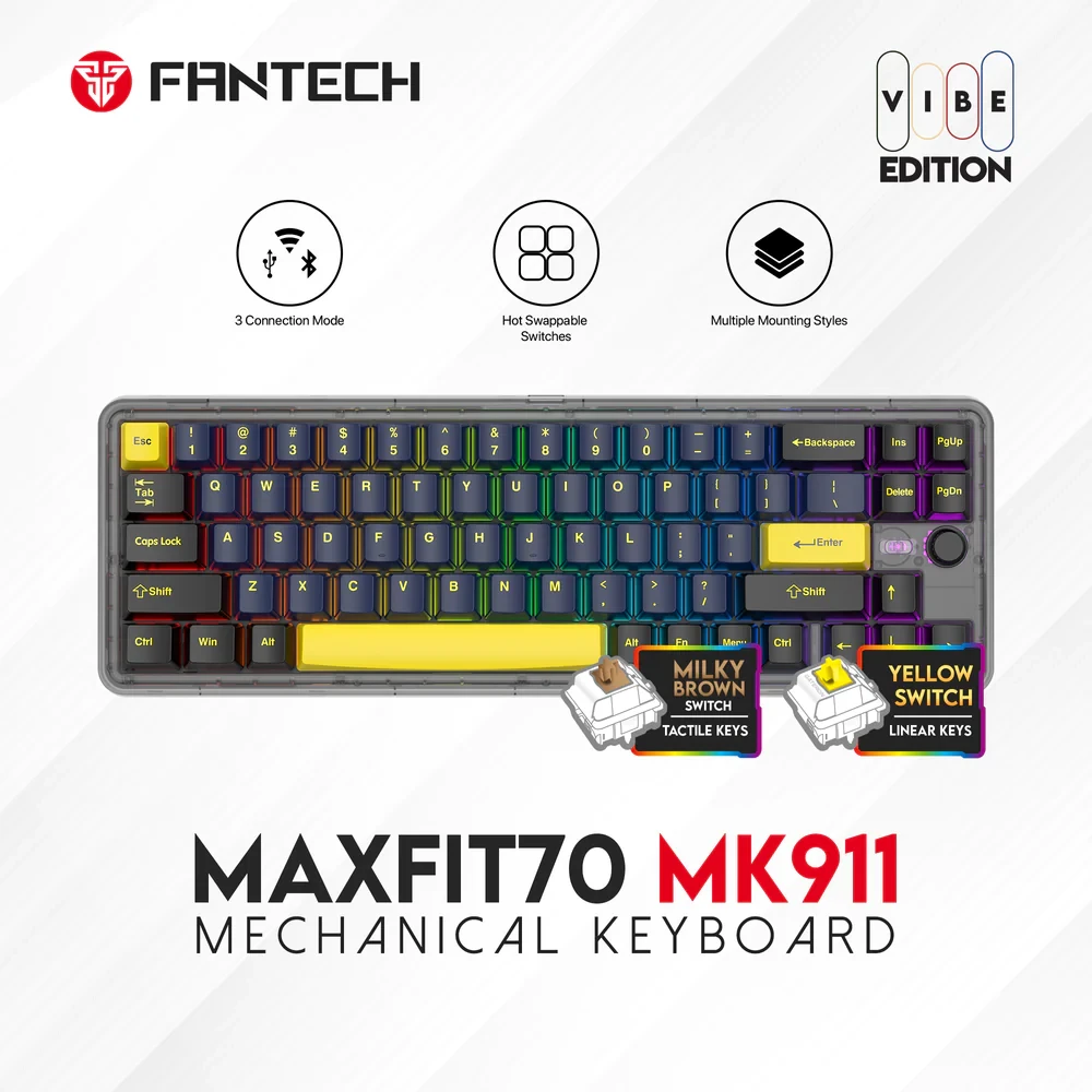 لوحة مفاتيح الألعاب الميكانيكية Fantech Maxfit70 GRAND COBALT Vibe Edition