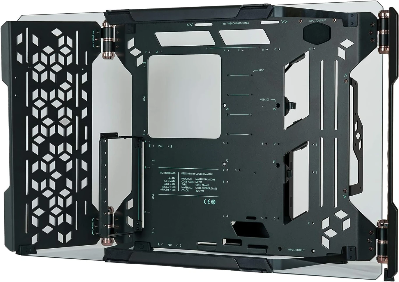 علبة ألعاب Cooler Master MasterFrame 700 Full Tower المصنوعة من الزجاج المقسّى