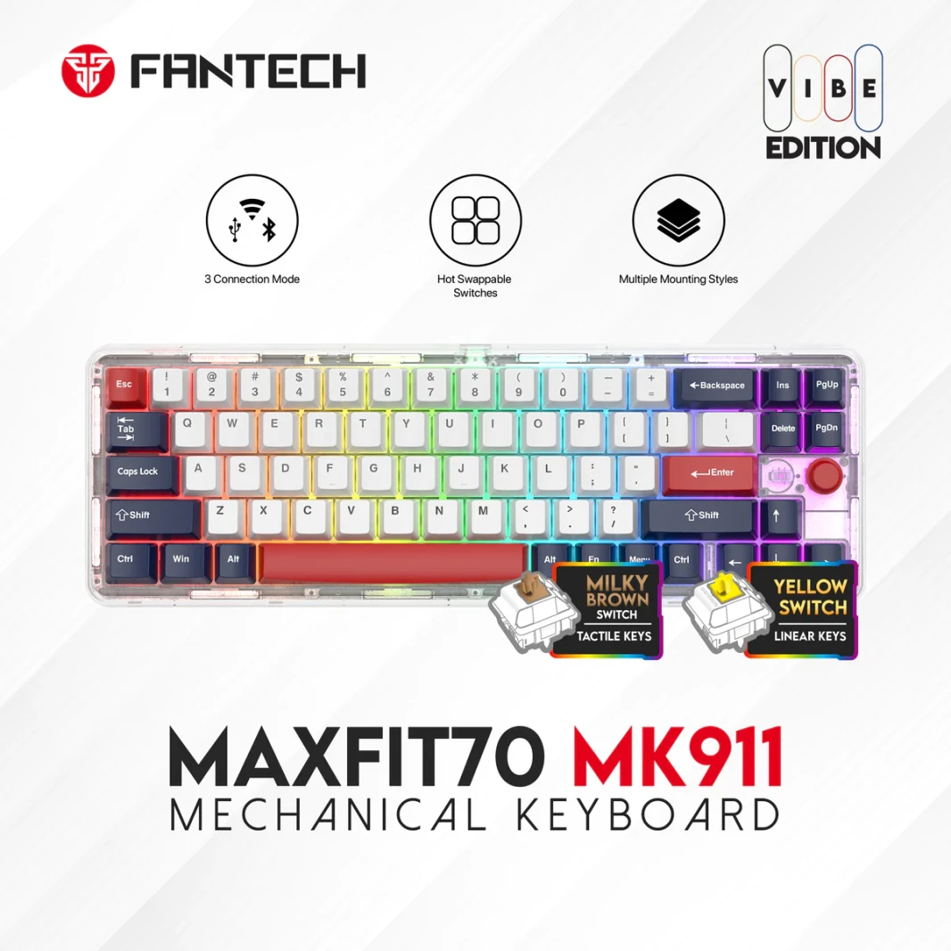 لوحة مفاتيح الألعاب الميكانيكية Fantech Maxfit70 LONDON TOUR Vibe Edition