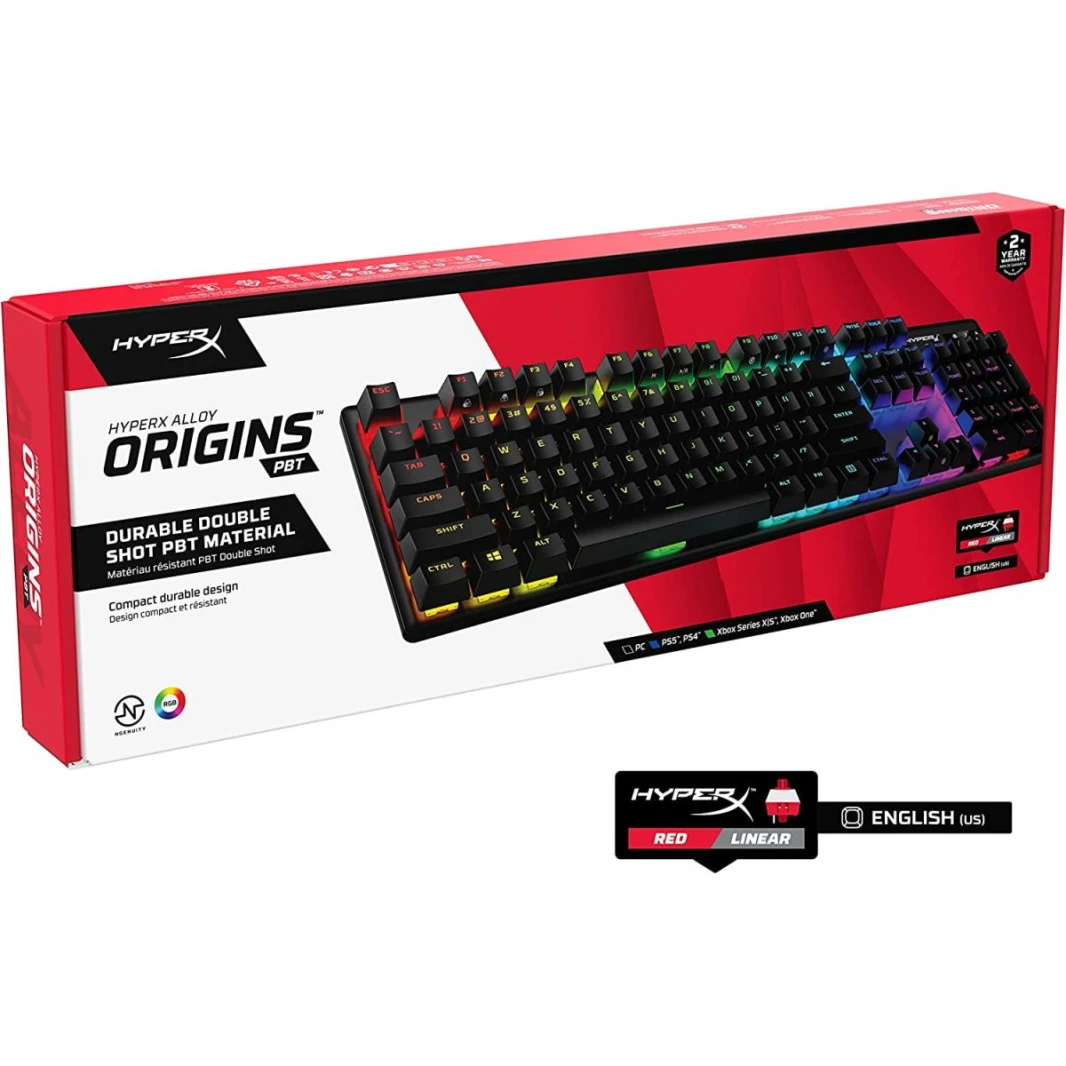 لوحة مفاتيح الألعاب الميكانيكية HyperX Alloy Origins PBT HX Red