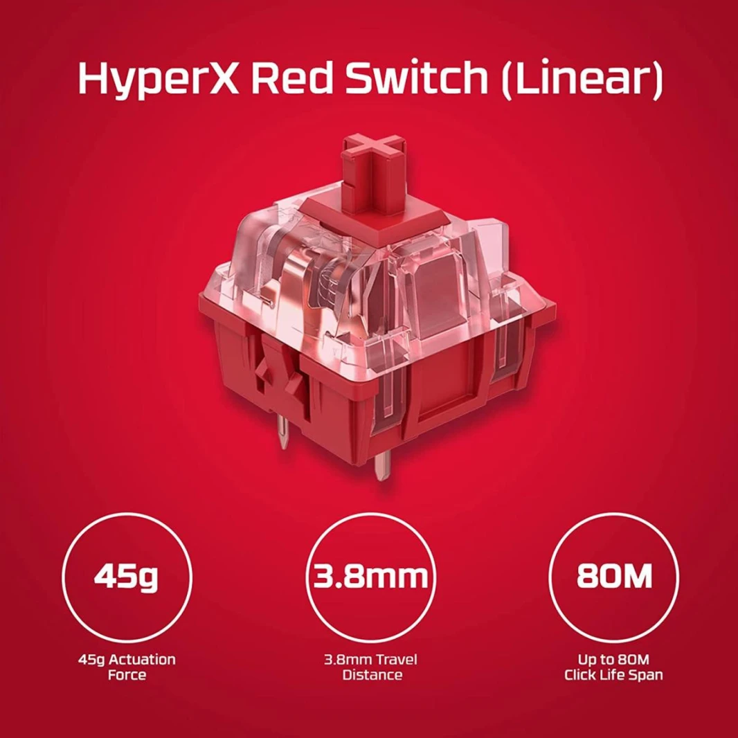 لوحة مفاتيح الألعاب الميكانيكية HyperX Alloy Origins PBT HX Red