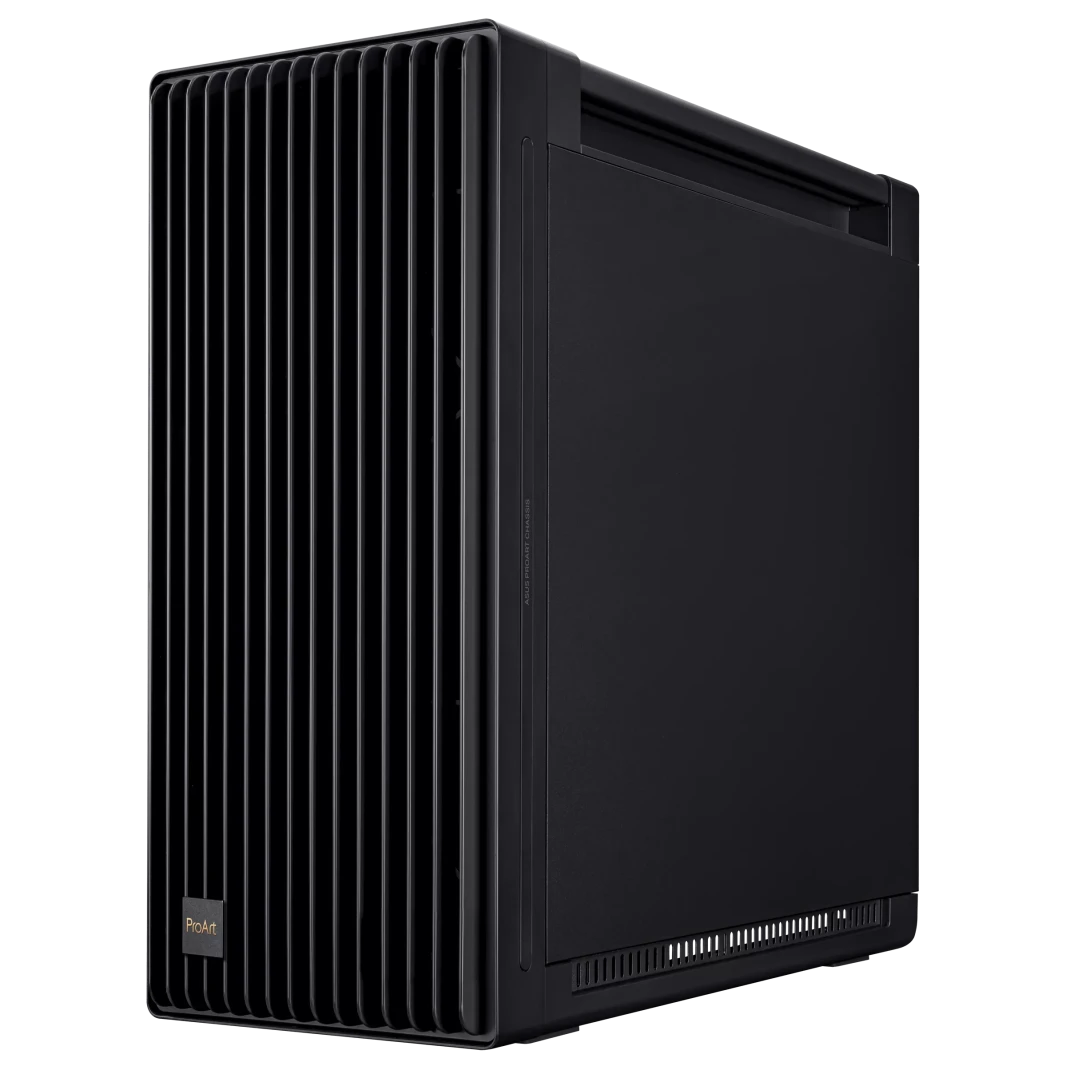 ASUS ProArt PA602 E-ATX، حامل مبرد مقاس 420 مم، وعلبة ألعاب مثبتة مسبقًا مقاس 140 مم وعلبتان مقاس 200 مم