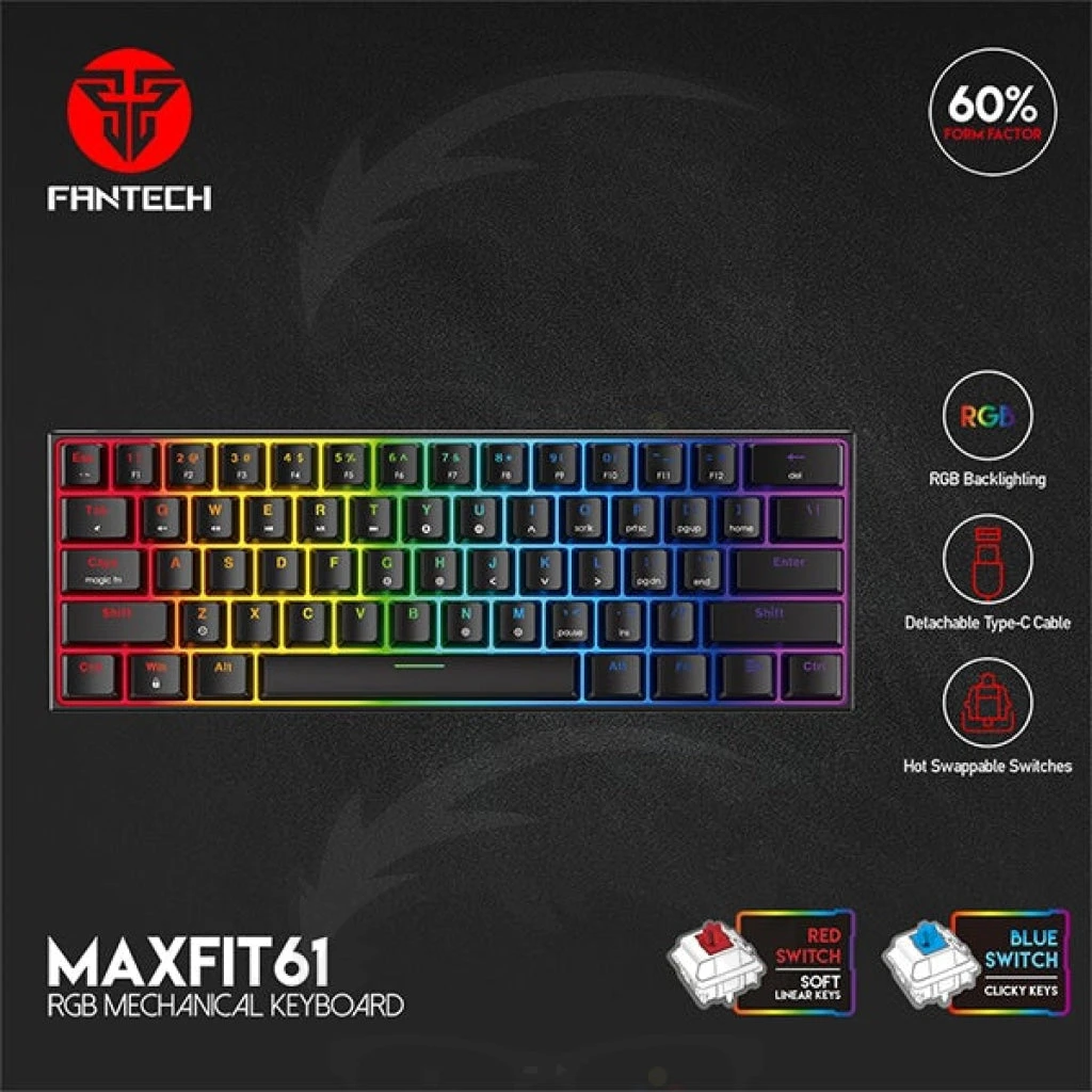 FANTECH MAXFIT61 MK857 RGB MECHANICAL KEYBOARD