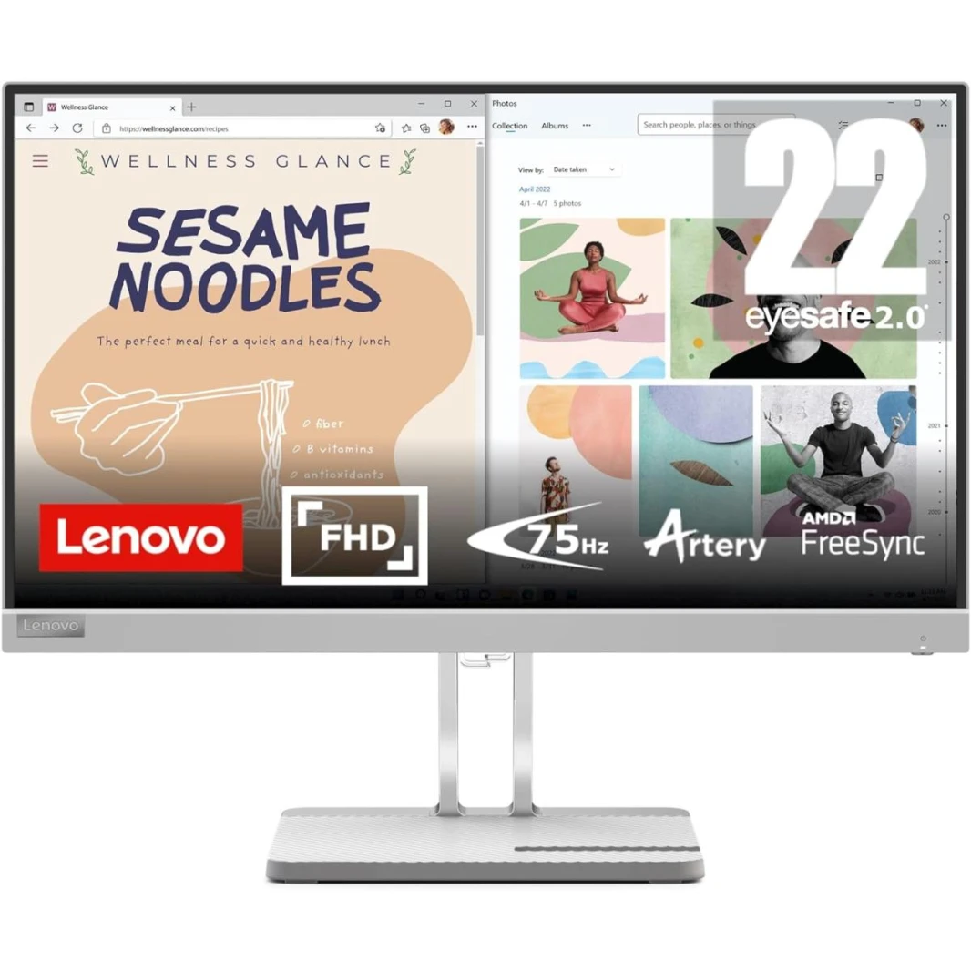 Lenovo L22e-40 LED Monitor, 21.5 " Full HD HDMI / VGA 75Hz
