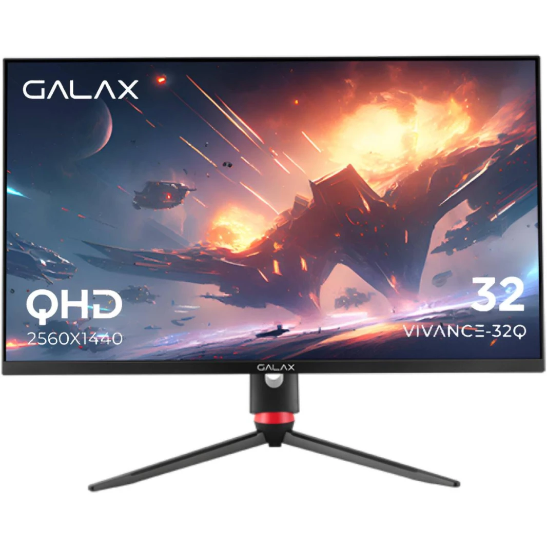 شاشة ألعاب Galax Vivance-32Q مقاس 32 بوصة 165 هرتز 1 مللي ثانية 2K IPS 100% SRGB HDR G-SYNC HDMI V2.1 مع مكبر صوت