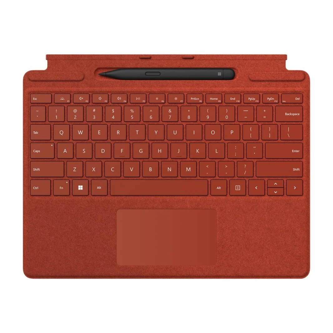 لوحة مفاتيح Microsoft Surface Pro Signature مع قلم Slim Pen 2، لأجهزة Surface Pro 8 و9 وSurface Pro X - باللون الأحمر