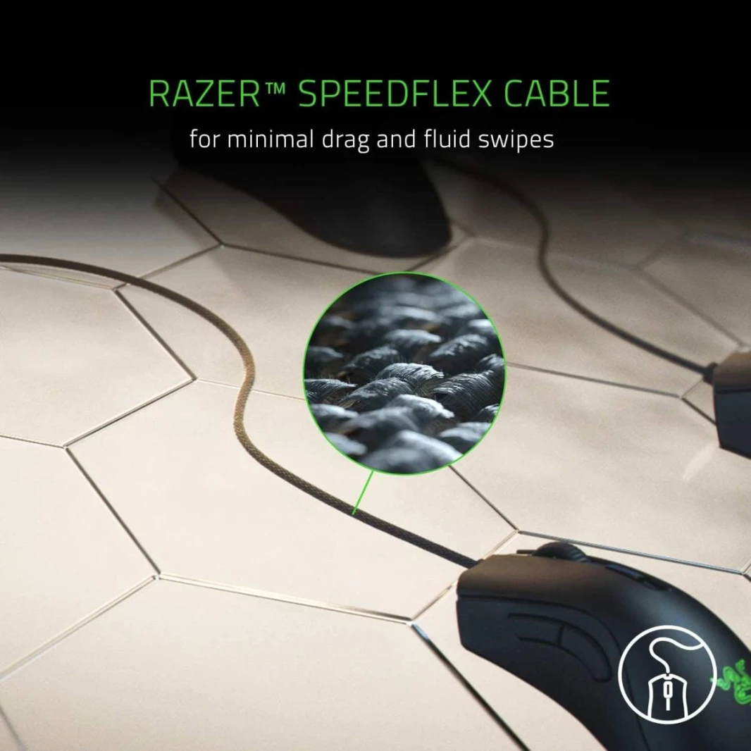 ماوس الألعاب Razer DeathAdder v2 Mini: مستشعر بصري بدقة 8500 نقطة في البوصة - تصميم خفيف الوزن - إضاءة RGB من Chroma - 6 أزرار قابلة للبرمجة - شريط قبضة مضاد للانزلاق - أسود كلاسيكي