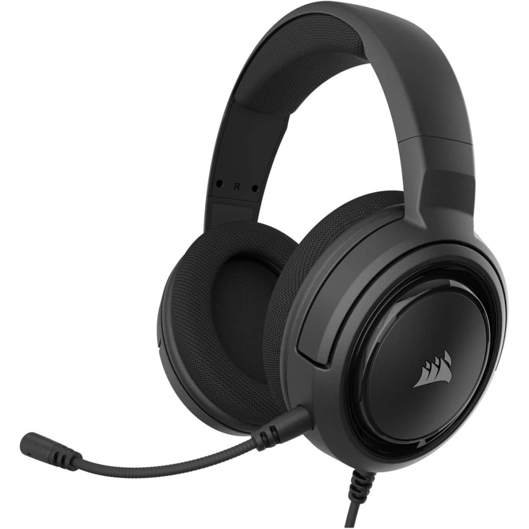 سماعة رأس ألعاب ستيريو Corsair HS35 - وسائد أذن من إسفنج الذاكرة - تعمل مع أجهزة الكمبيوتر الشخصية وأجهزة Mac وXbox Series X/ S وXbox One وPS5 وPS4 وNintendo Switch وiOS وAndroid - كربون