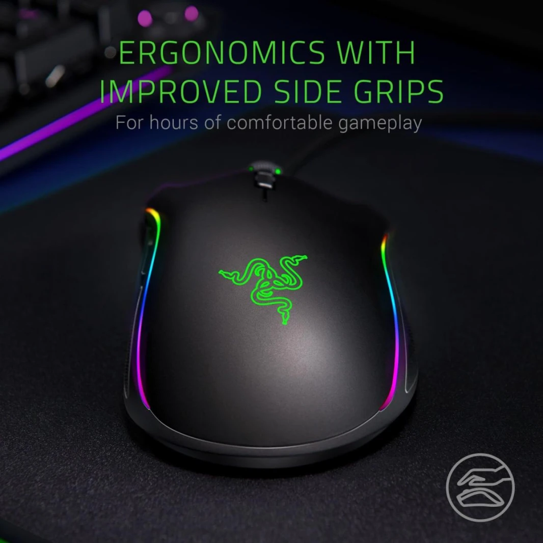 ماوس الألعاب السلكي Razer Mamba Elite: مستشعر بصري بدقة 16 ألف نقطة في البوصة - إضاءة RGB Chroma - 9 أزرار قابلة للبرمجة - مفاتيح ميكانيكية