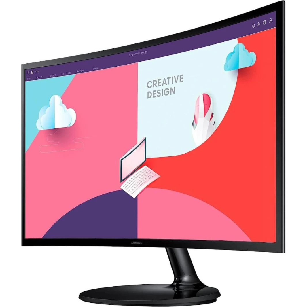 Samsung 24" (C360) Full-HD, VA Curved Monitor, 75Hz w/ AMD FreeSync, 4MS (GTG), AMD FreeSync,Eye Saver Mode & Flicker Free