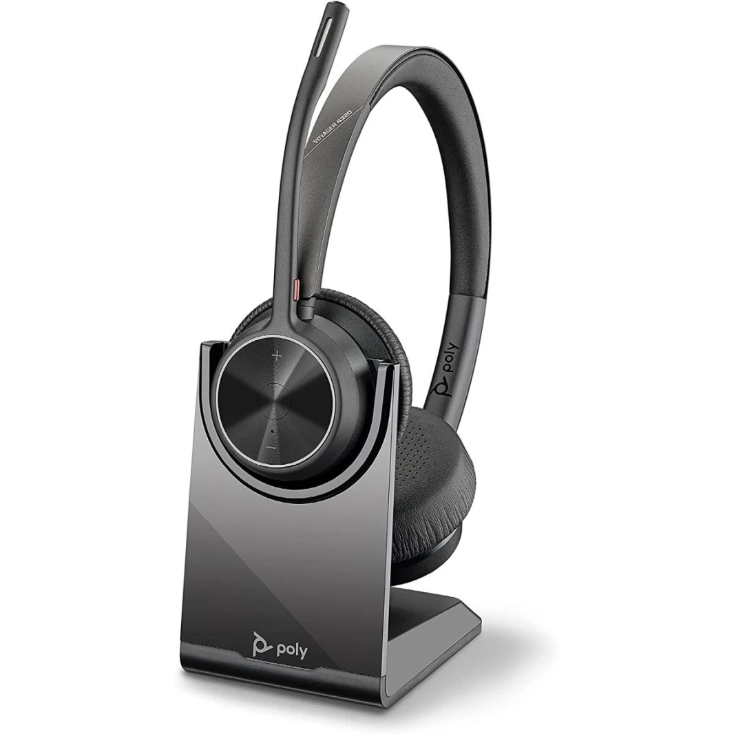 سماعة Ploy Voyager 4320 UC اللاسلكية مع حامل شحن