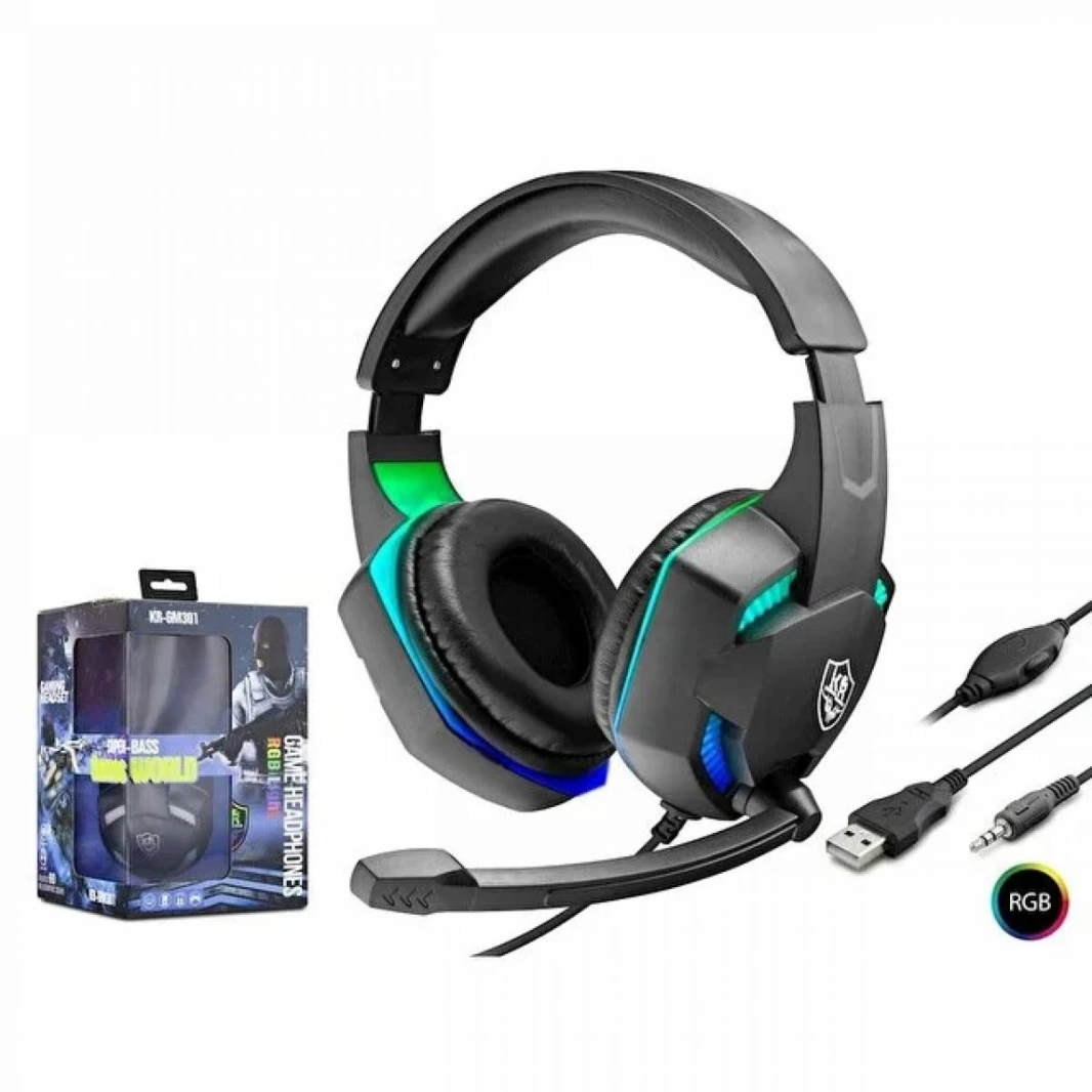 سماعة رأس GM301 للألعاب مع إضاءة RGB