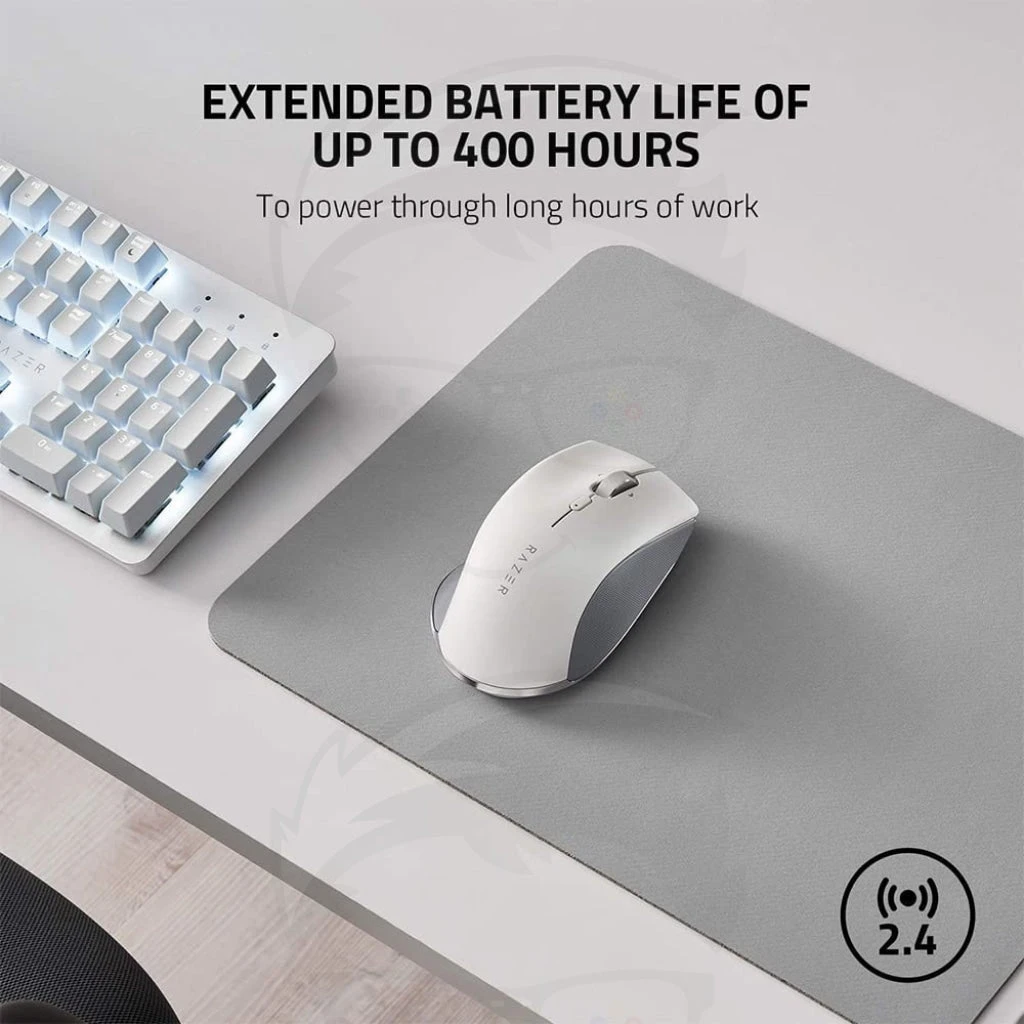 ماوس Razer Pro Click اللاسلكي عالي الدقة والمريح - أبيض
