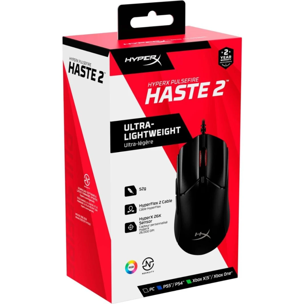 ماوس الألعاب HyperX Pulsefire Haste 2 السلكي بدقة تصل إلى 26000 نقطة في البوصة ومعدل استطلاع استثنائي يبلغ 8000 هرتز