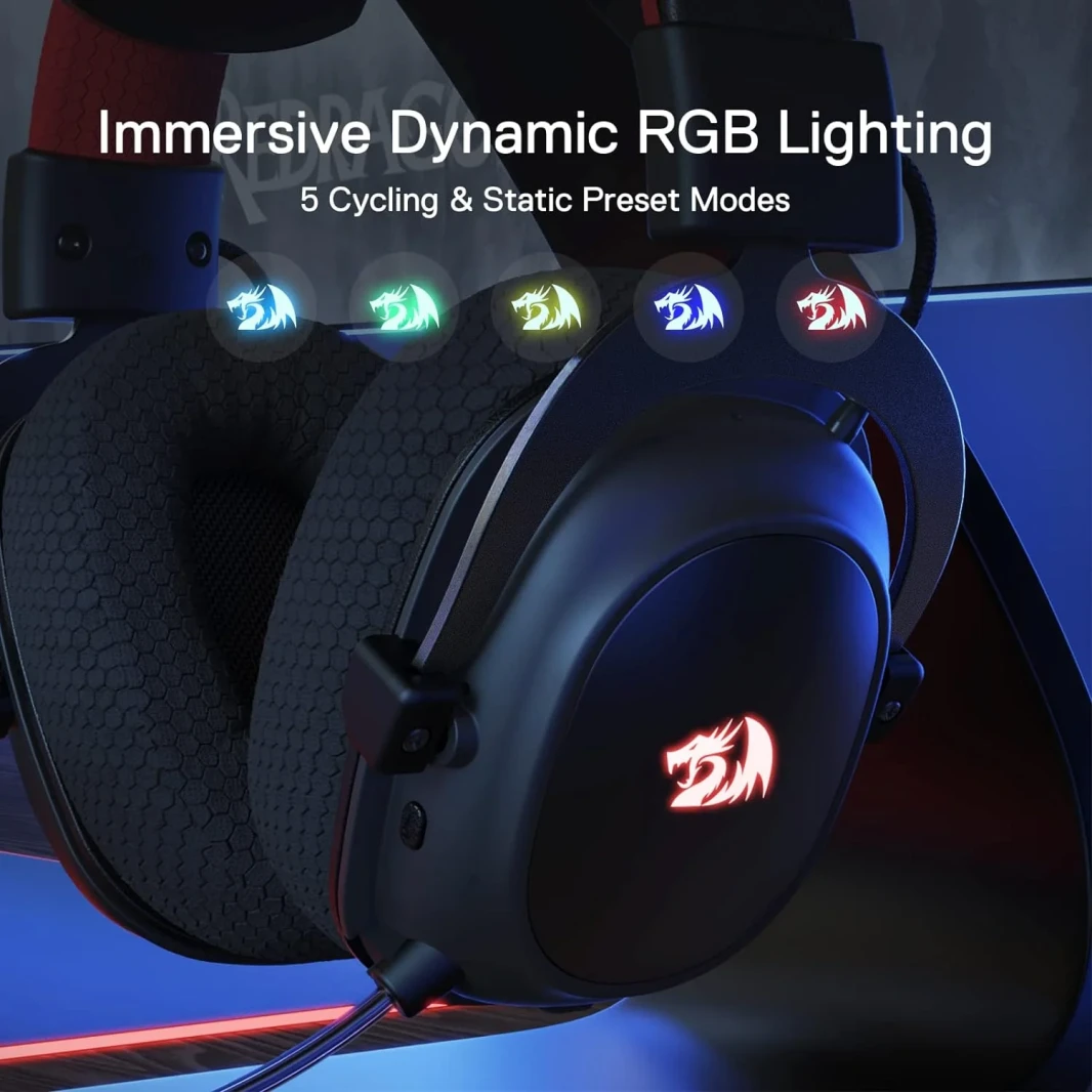 سماعة الألعاب اللاسلكية Redragon H510 PRO Zeus-X RGB - صوت محيطي 7.1