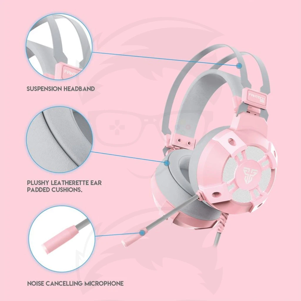سماعة الرأس FANTECH HG11 SAKURA CAPTAIN 7.1 باللون الوردي
