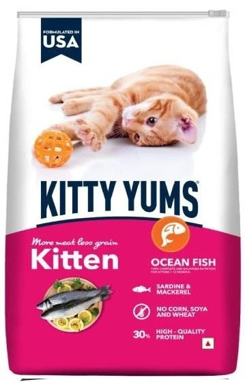 Kitty Yums Dry Ocean Fish Kitten Food, 1.2 kg