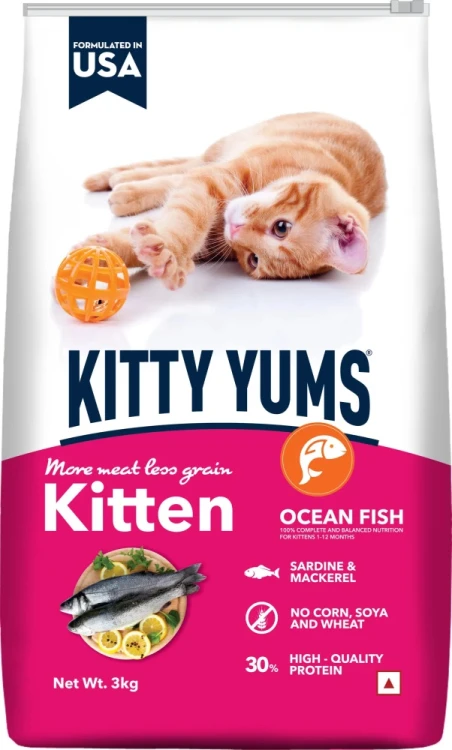 Kitty Yums, Ocean Fish, 3 kg, Dry Food for Kittens