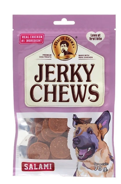 Jerky Chews Dog Treats - Salami Flavor, 70g