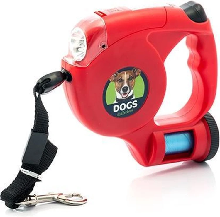 Dog Leash with LED Lighting & Litter Bags, 5 Metres