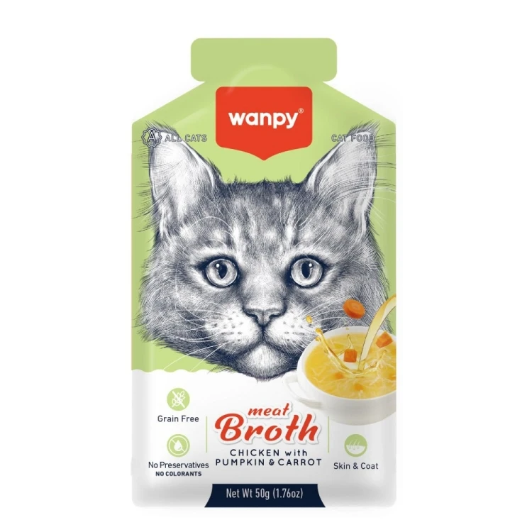 Wanby Chicken Broth with Pumpkin and Carrots for Cats (50g)