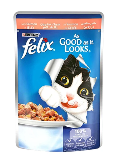 Purina Felix Salmon Pouch 85g