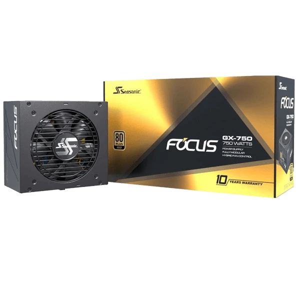 Seasonic FOCUS GX-750 750W 80+ Gold Full-Modular Fan Control in Fanless Silent & Cooling Mode