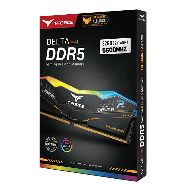 32GB (2X16GB) DDR5 5600MHZ MEMORY T-FORCE DELTA TUF GAMING RGB