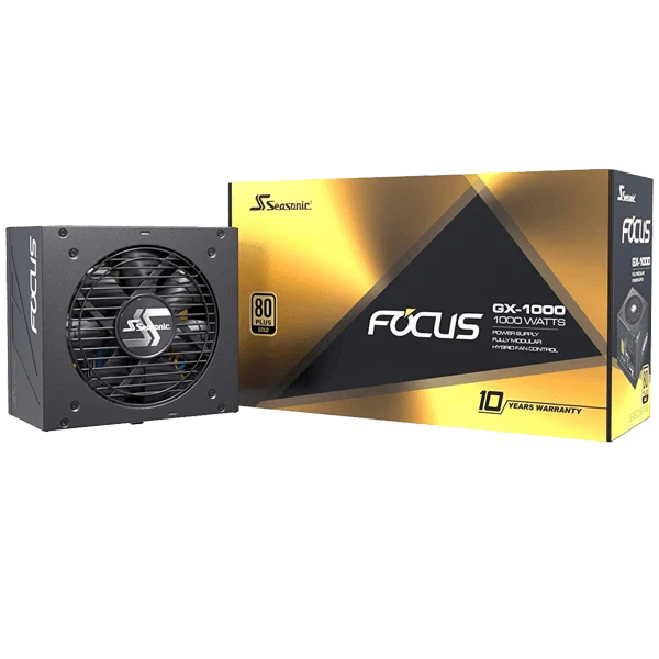 Seasonic FOCUS GX-1000 1000W 80+ Gold Full-Modular Fan Control in Fanless Silent & Cooling Mode