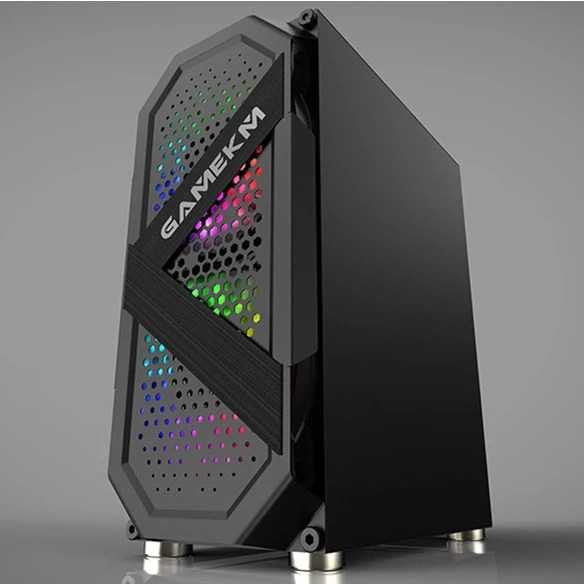 Gamekm Black Tempered Glass Atx Gaming Case