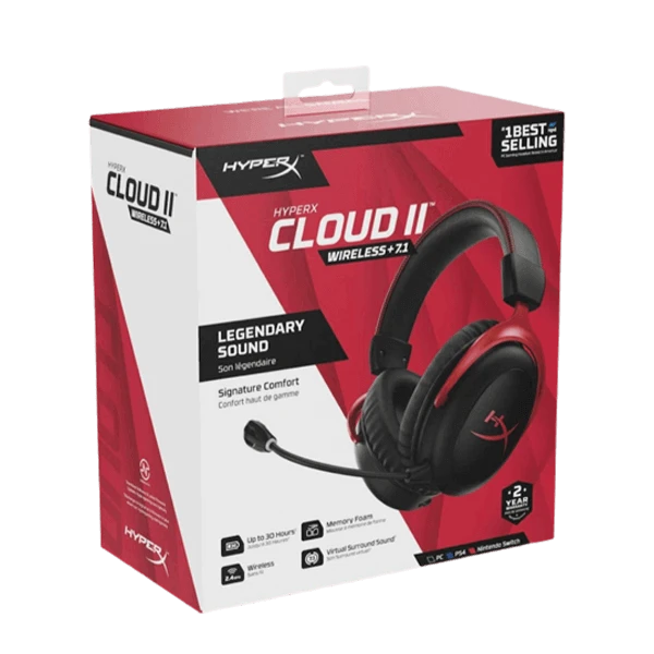HyperX Cloud II Wireless 7.1 For PC, PS4, Nintendo Battery Up to 30 Hours