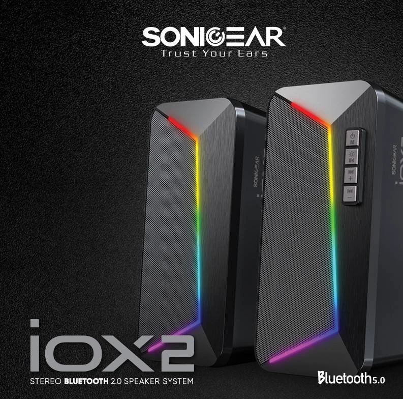 SONICGEAR IOX 2 | STEREO BLUETOOTH 2.0 SPEAKER SYSTEM | TOTAL SYSTEM POWER 10 RMS | WITH RGB EFFECT