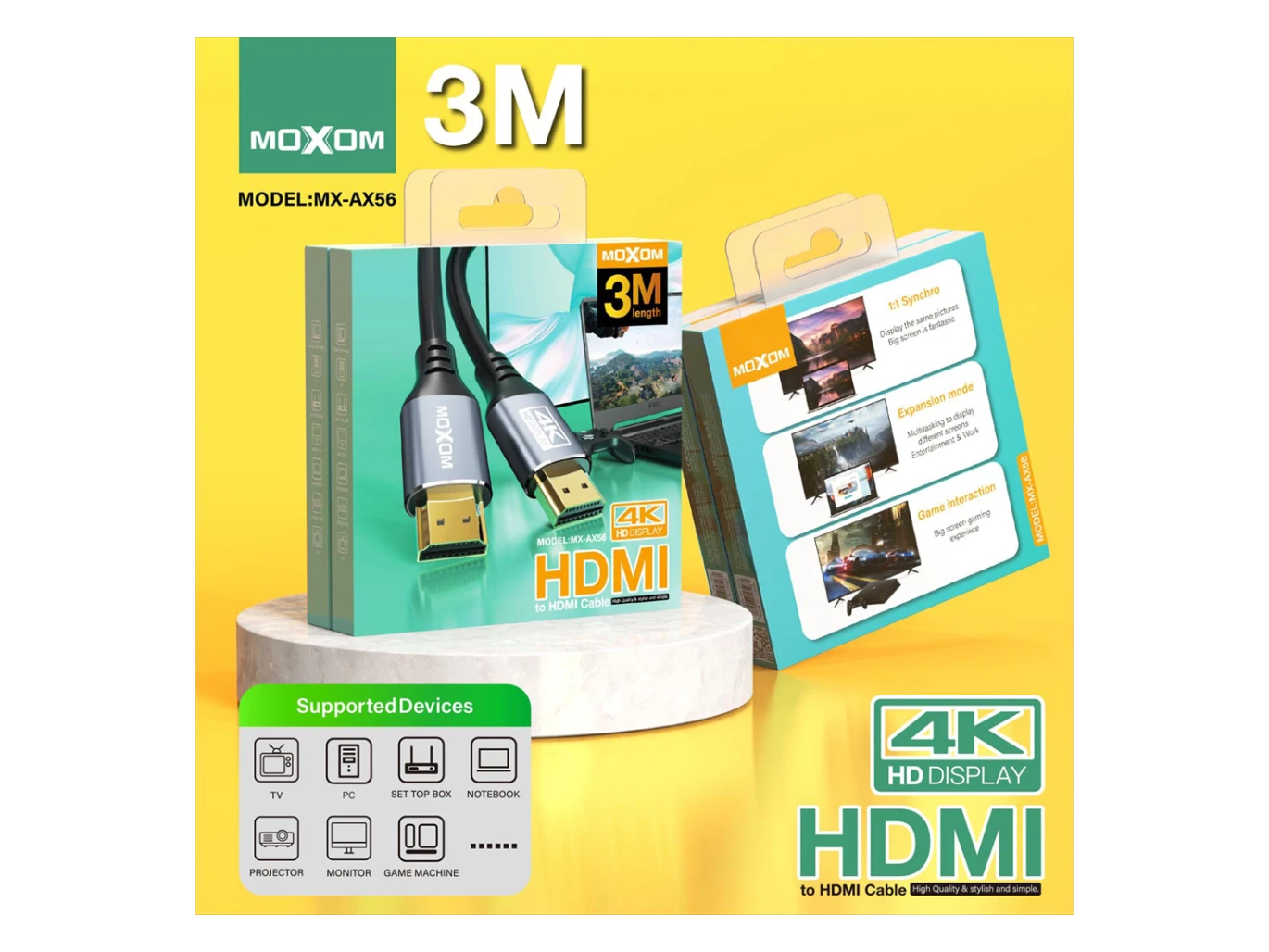Moxom 8k HDMI To  HDMI Cable