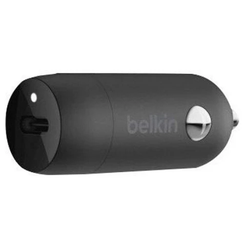 شاحن سيارة Belkin 20W PD + كابل Lightning إلى USB-C - أسود
