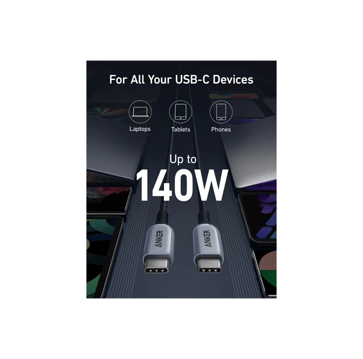 كابل Anker 765 Type-C بقوة 140 وات بطول 1.8 متر