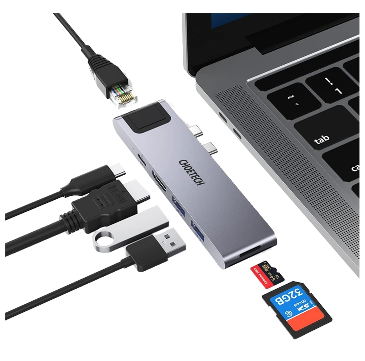 Choetech HUB-M24 Multiport 7 in 2 Type-C Hub for MacBook