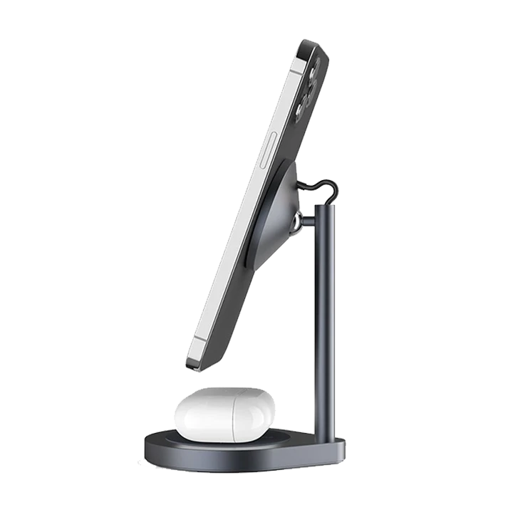 شاحن لاسلكي WiWU X25 Power Air 2 في 1 مع حامل شحن سريع