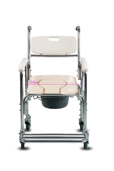 Leather mobile bathroom chair