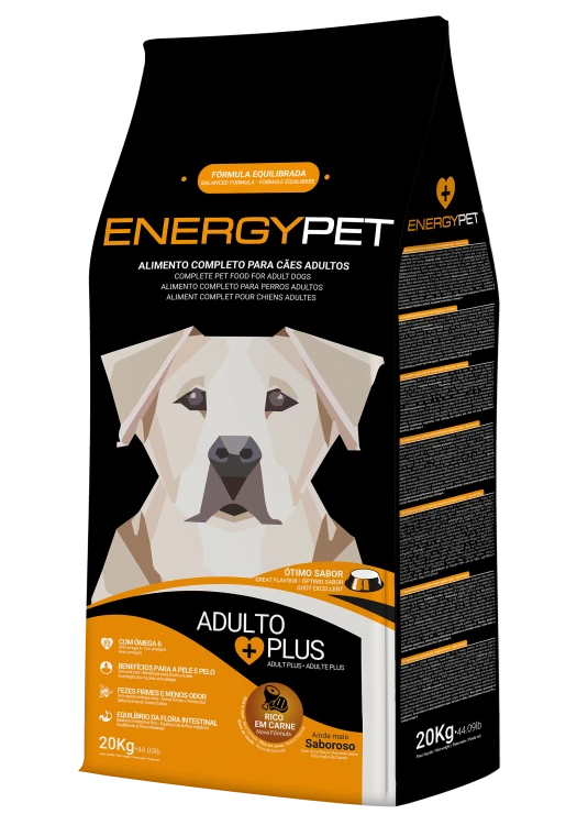 ENERGYPET Adult Dog Plus طعام الحيوانات الأليفة الكامل للكلاب البالغة.