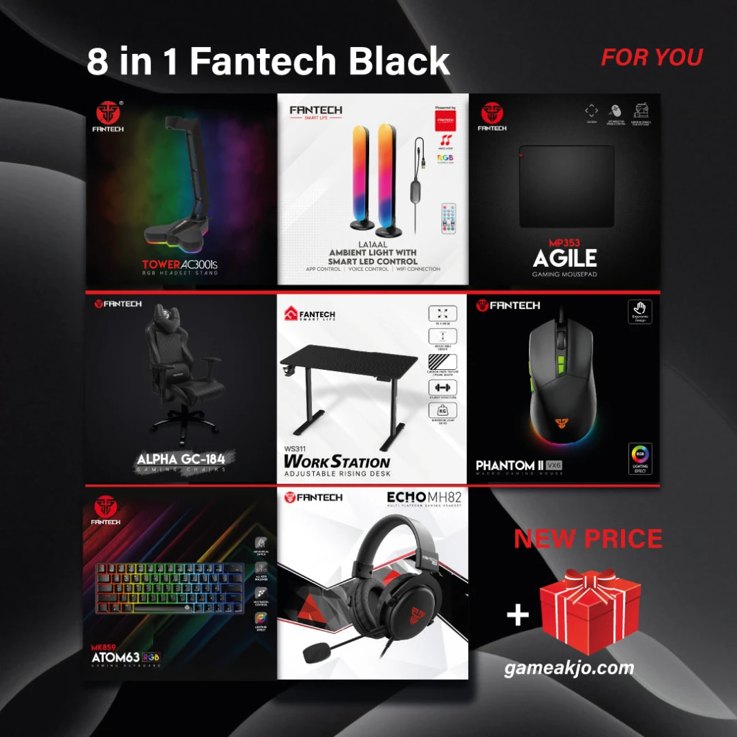 Fantech black 8 in 1 Gameak Gaming set