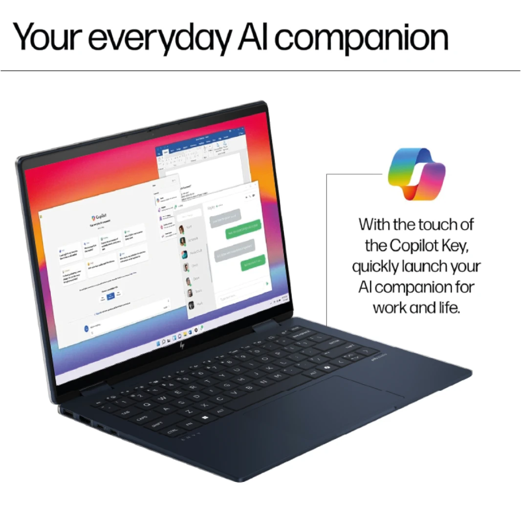 HP Envy x360 2-in-1 Laptop 14-fc0046ne Intel Core Ultra 7 155U Processor 12-Cores With Built-in AI 14" 360 Touch WUXGA 300 nits With Tilt Pen - Atmospheric Blue