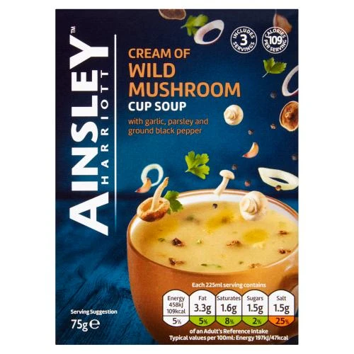 كوب حساء كريمة الفطر البري من Ainsley Harriott 3 × 22 جم