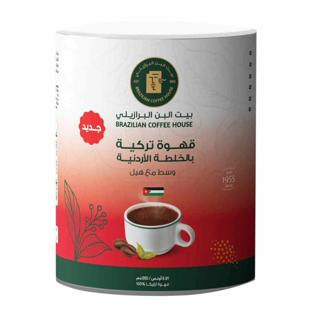 بيت البن البرازيلي قهوة تركية وسط خلطة اردنية 250 غرام