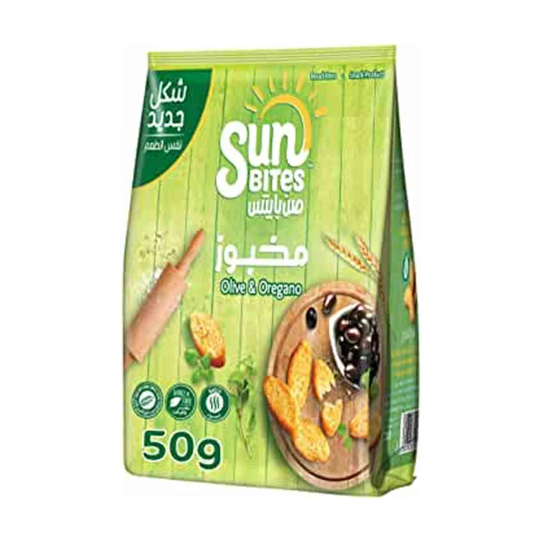 صن بايتس شرائح خبز محمص بالزيتون والزعتر البري 50 غرام