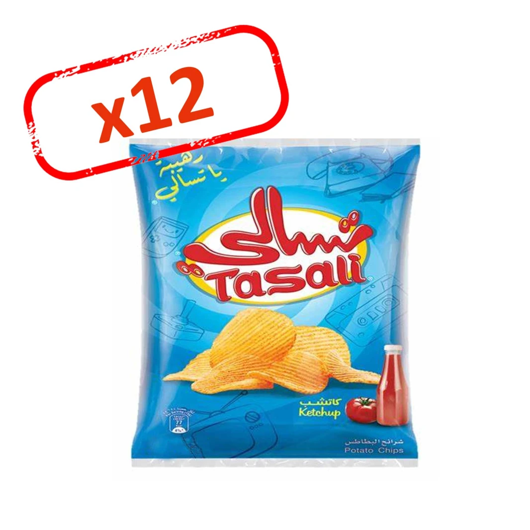 تسالي رقائق البطاطس بنكهة الكاتشب 27 غرام 12 قطعه