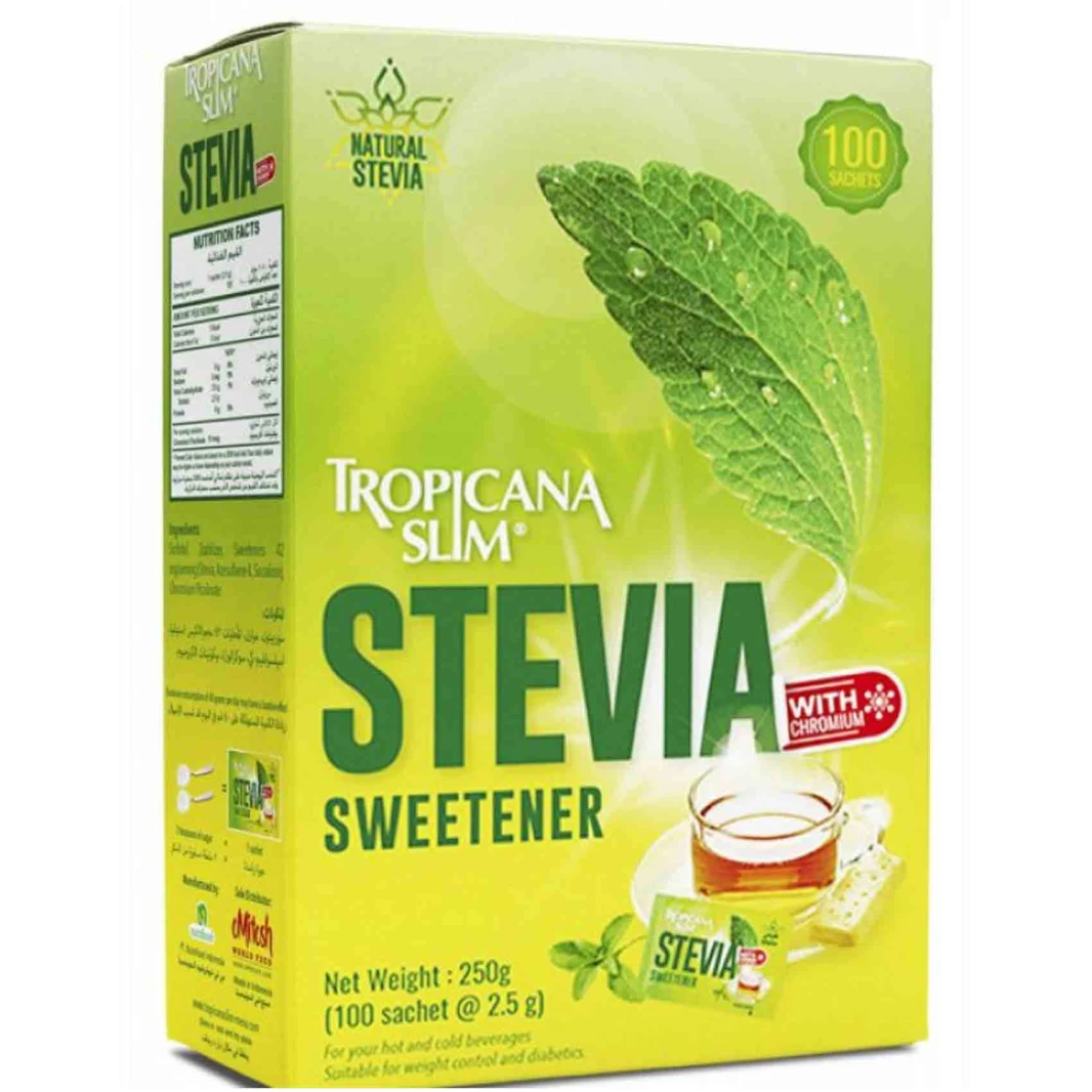 Tropicana Slim Stevia Sweetener with Chromium 2.5g 100 Tablets
