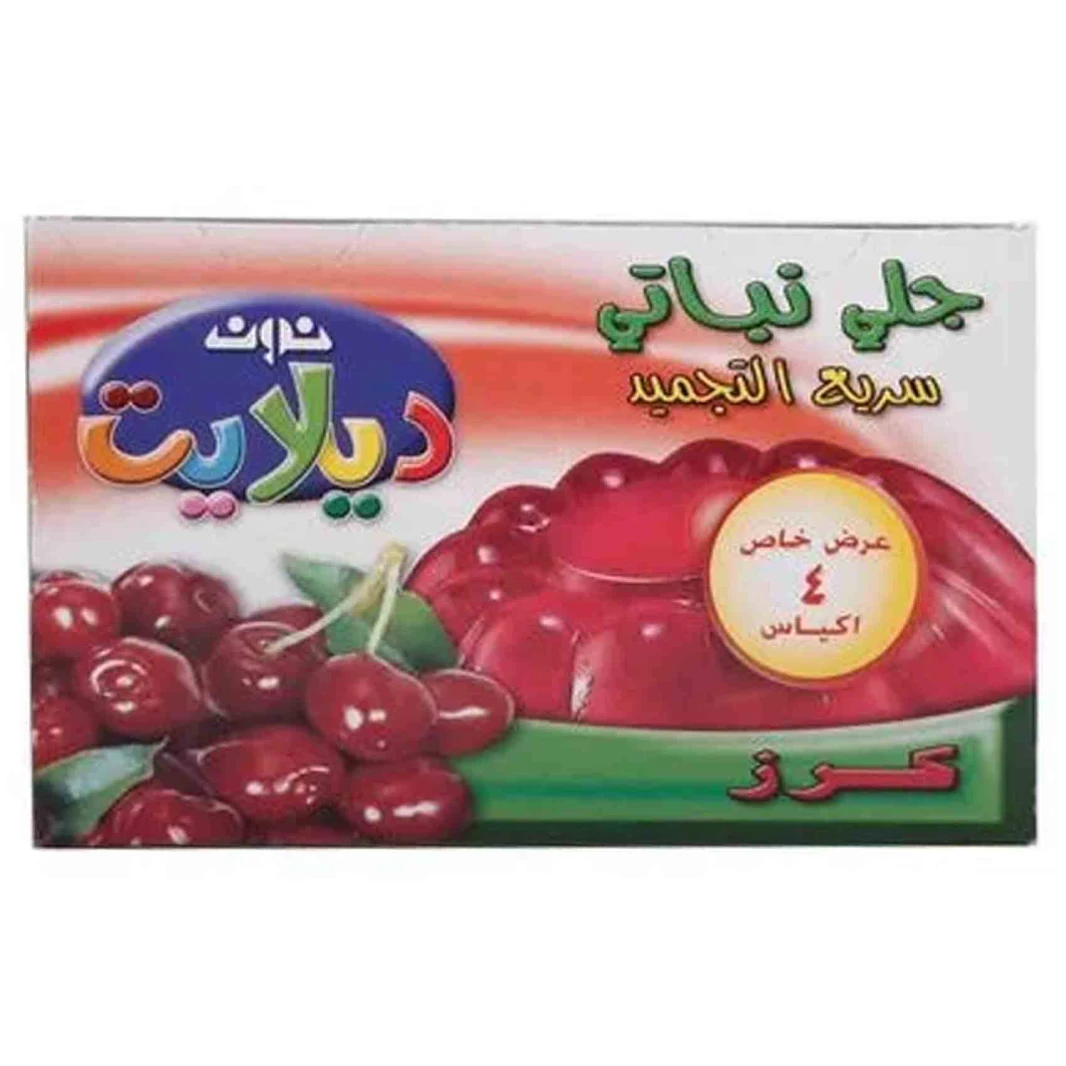 نون ديلايت جلي نباتي بنكهة الكرز 85 غرام 4 أكياس